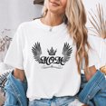thumbnail image 4 of Jollimate Queen Mom Shirt, Angel Wings Crown Graphic Tee, Mother's Day Gift for Women, 4 of 6