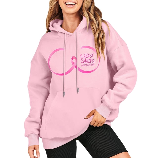 VBARHMQRT Hoodie Blankets Against Cancer Fight for a Matters Pullover Hoodie Oversized Sweatshirts Long Sleeve Shirts Pullover Winter Clothes with Pocket