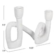 thumbnail image 2 of Bloomingville Modern Sculptural Double Taper Candle Holder, White, 2 of 4