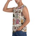 thumbnail image 3 of Fotbe Vintage Coffee Men's Camiseta sin Mangas Estampada para Hombres, Playera Casual para Gimnasio, Entrenamiento, Playa-Large, 3 of 7