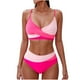 thumbnail image 1 of Conjunto de Bikini de Cintura Alta para las Mujeres Bloque de Color Cruzando Suspensiones, Traje de Baño de Moda sin Espalda Sexy, 1 of 4
