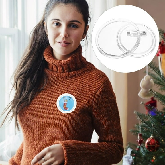 PAMINGONO White Acrylic Badge Shells Pin Button Making Kit for Daily Use 10Pcs