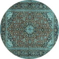 thumbnail image 1 of Ahgly Company Indoor Round Persian Light Blue Traditional Area Rugs, 6' Round, 1 of 4