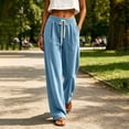 thumbnail image 6 of VV AVEORS Corduroy Pants For Women High Waist Elastic Waist Drawstring Pull On Pants With Pockets Casual Comfy Athletic Jogger Sweatpant Sky Blue S, 6 of 6