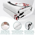 thumbnail image 4 of Quilts Queen Size Bedding Set, Cherry Blossom Lightweight Quilted Comforter, Asian Japanese Red Plum Flower Soft Reversible Bedspread Coverlet with Pillow Covers for All Season, 90" x 96", 4 of 9