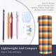 thumbnail image 3 of Disketp Warm Orange Plaid Estuche Organizador de Lápices de Cuero, Estuche de Oficina con Cremallera para Bolígrafo y Lápiz, 3 of 6