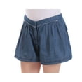 thumbnail image 3 of Max Edition Womens Solid Casual Denim Shorts, Blue, 0, 3 of 4