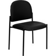 thumbnail image 1 of Flash Furniture Comfort Black Vinyl Stackable Steel Side Reception Chair, 1 of 5