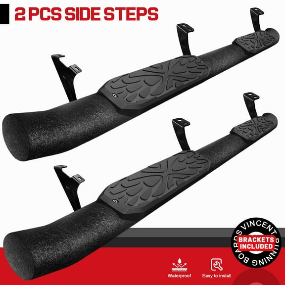 FOR 2010-2024 TOYOTA 4 Runner 3.5" Step Curved Running Boards Black Nerf Bars