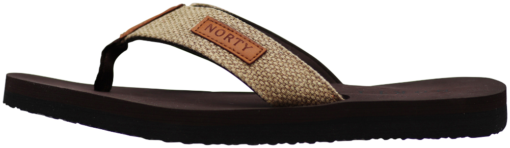 NORTY Mens Flip Flops Adult Male Beach Thong Sandals Brown Tan - image 2 of 7