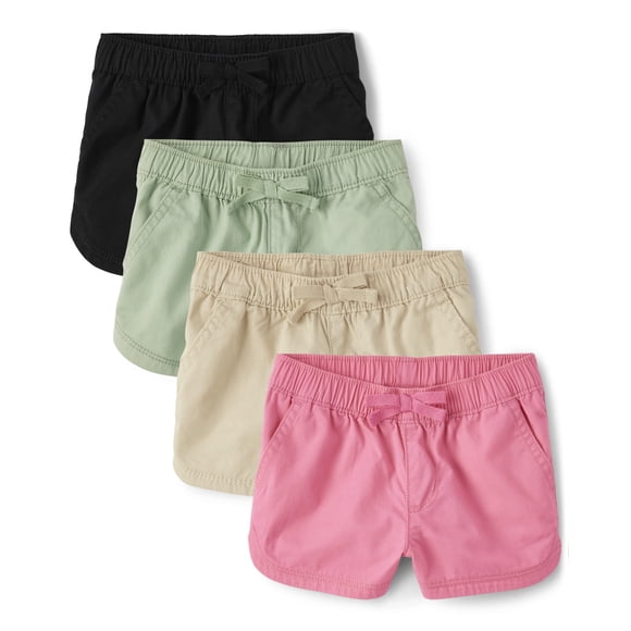 Pantalones cortos The Children's Place para bebés y niñas pequeñas, paquete de 4 unidades, 3T