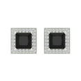 thumbnail image 3 of 2.24 Ct Princess Cut Halo Studs Black Natural Onyx 18K White Solid Solid Gold Everyday Dainty Earrings Screw Back, 3 of 7