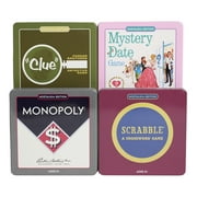 WS Game Company Scrabble, Monopoly, Clue and Mystery Date Nostalgia Tin Collection of Classic Board Games