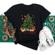thumbnail image 1 of Ropa Kawaii de Feliz Navidad para mujer, camisa con estampado de patas de perro, camisetas negras de manga corta para mujer, camiseta de Navidad para mujer 2023, 1 of 5