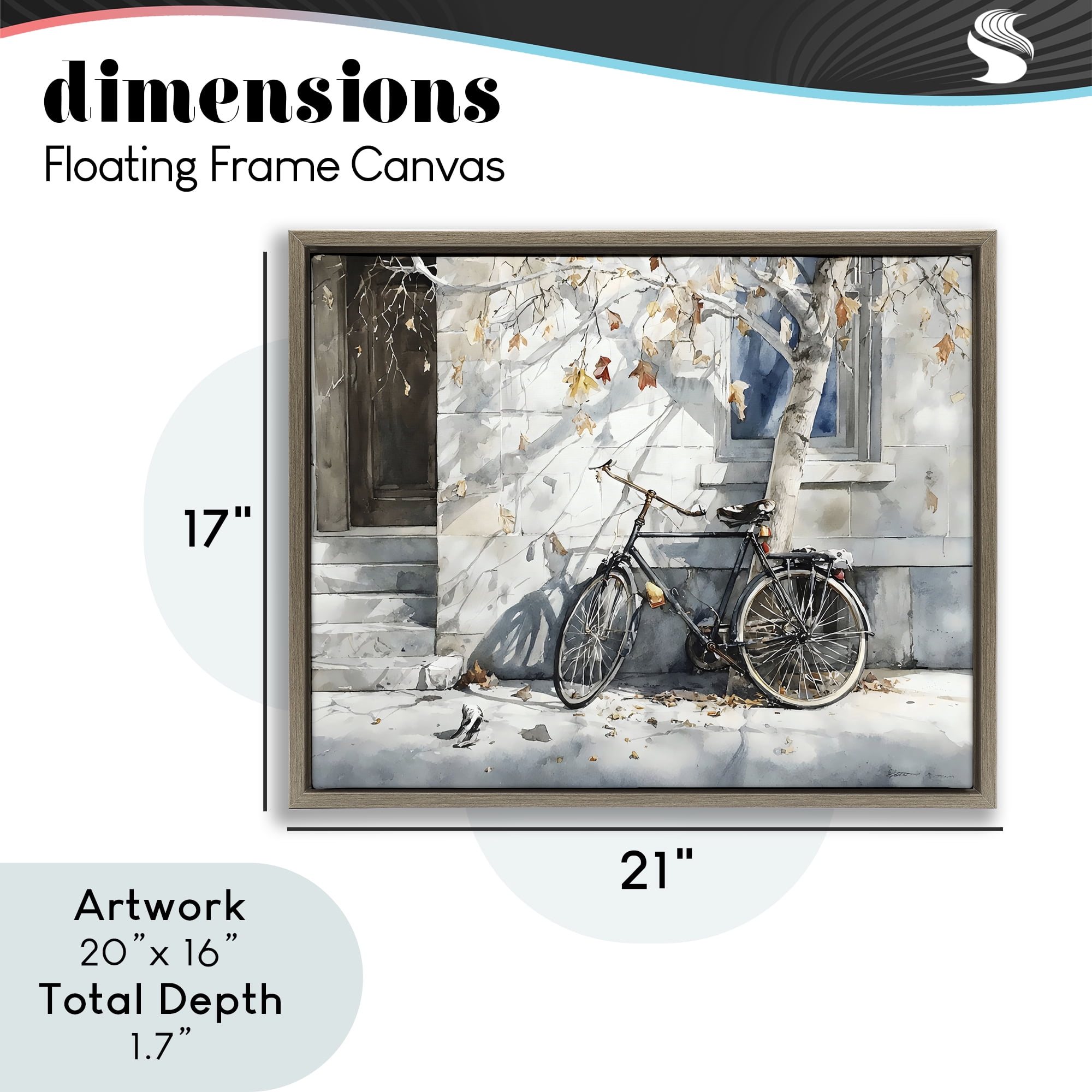 Stupell Industries Autumn Ride on Quiet Street Brown Framed Floater Canvas Wall Art, design by Franklyn Gregory