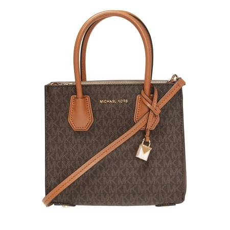 Michael Kors Mercer Medium Logo Accordion Crossbody Messenger Bag- Brown