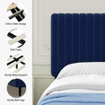 thumbnail image 6 of 4 EVER WINNER King Size Bed Frame, King Size Upholstered Platform Bed Frame with Vertical Channel Tufted Headboard, Blue King Bed Frame, Blue, 6 of 8