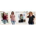 thumbnail image 6 of Fantaslook Eyelet Womens Tops Short Sleeve Dressey Casual Blouses V Neck Work Shirts Summer Basic Tees, 6 of 9