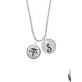 thumbnail image 2 of Delight Jewelry Silvertone Domed Black OTA Silvertone Script Initial Disc - S - Charm Necklace, 20"+3", 2 of 4