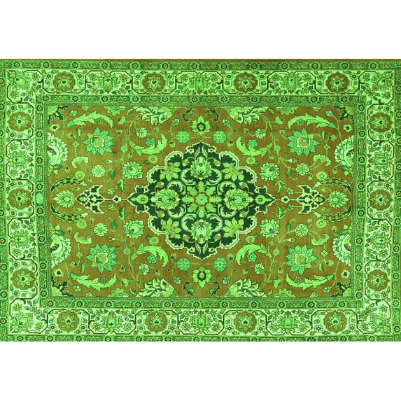 Ahgly Company Indoor Rectangle Persian Green Traditional Area Rugs, 3' x 5'
