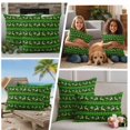 thumbnail image 5 of Christmas Reindeer Outdoor Waterproof Pillow Covers, Xmas Green Plaid Winter Snowflakes Decorative Square Throw Pillowcase Sofa Cushion Sham for Patio/Couch/Chair, 26"x26" 2 Pack, 5 of 8