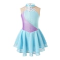 thumbnail image 2 of Dance Dress for Girls Sleeveless Figure Skating Dress Shiny Sequin Floral Sheer Mesh Tutu Ballet Dance Leotard Dress, 2 of 6