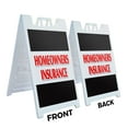 thumbnail image 2 of A-frame Sidewalk Homeowners Insurance 24" x 36" Double Sided A-Frame Sidewalk Sign, Includes 2 Installed Vinyl Decals | Foldable Portable White Signicade Sandwich Board Signs, 2 of 5