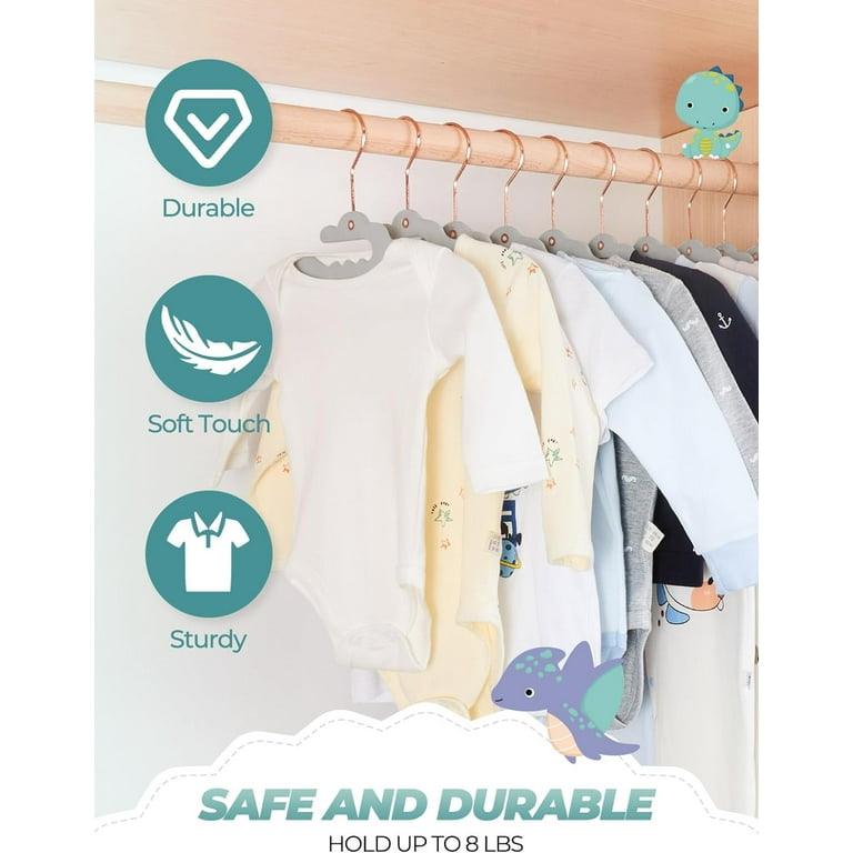 Clothes Baby Hangers for Closets - Unique Notches for Non Slip. Heavy-Duty Velvet Kids & Toddler Hangers for Closet | Ultra Thin Design for Space