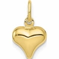 thumbnail image 1 of 10K Yellow Gold Polished 3-D Heart Charm (14 X 9) Made In Indonesia -Jewelry By Sweet Pea, 1 of 5