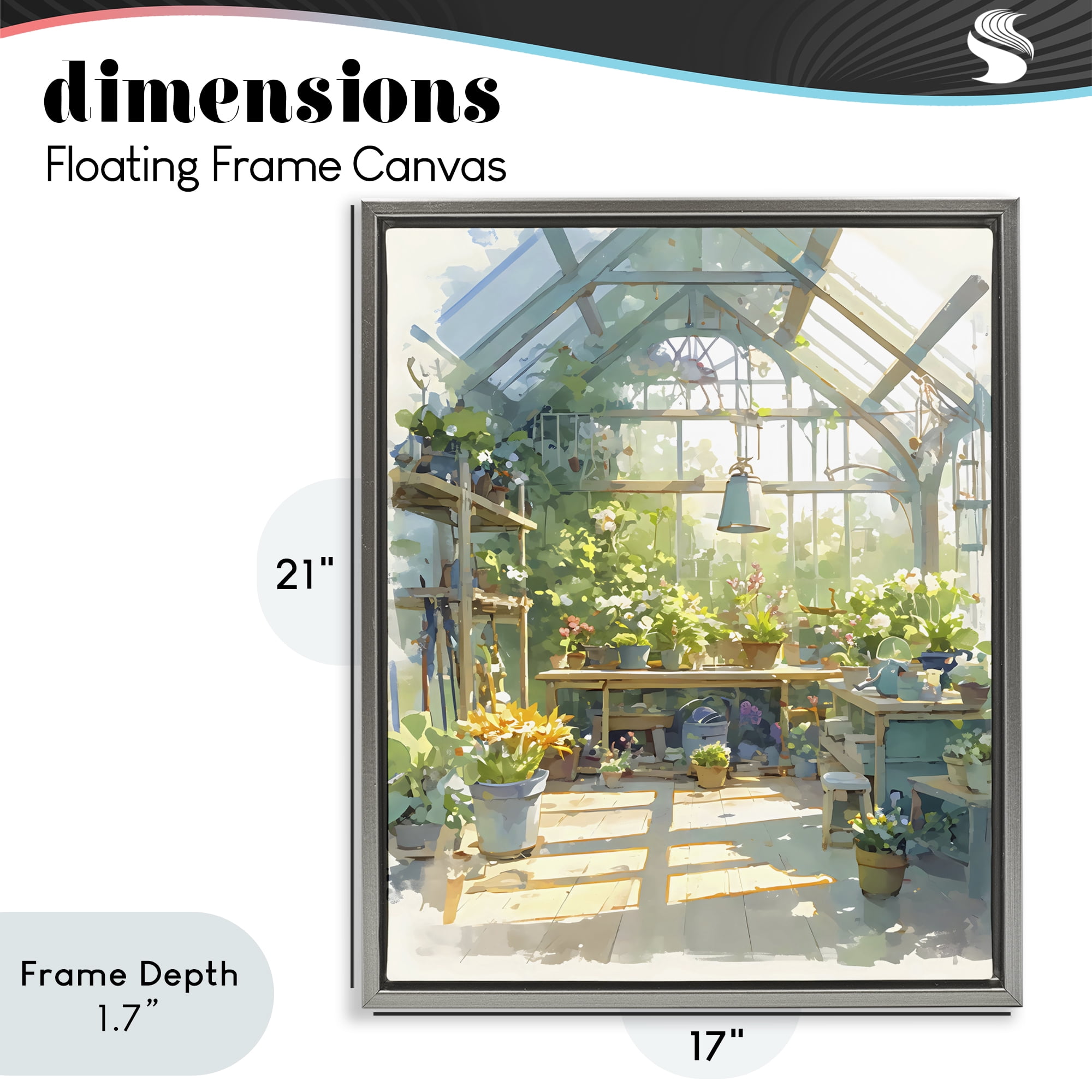 Stupell Industries Sunlit Greenhouse Plant Sanctuary Gray Framed Floater Canvas Wall Art, design by Creative Studio