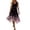 Black, variant on JoveMarine Summer Dress for Women Round Neck Sleeveless - Irregular Hem with Floral Print, Casual Fashion Midi Dress for Daily Chic,Black L