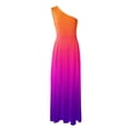 thumbnail image 5 of Lenago Robes Formelles Grande Taille pour Femmes Mode Décontractée Été Sans Manches Imprimé Robe Fendue à une Épaule Robes de Plage Été en Liquidation, 5 of 5