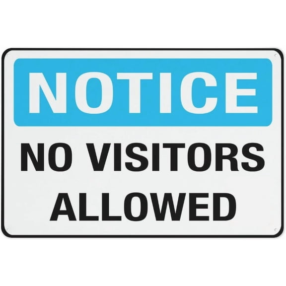 No Visitors Allowed Sign Safe Sign, Signs Outdoor, 12 X 8 In, Sign For Home, Business, Driveway Alert