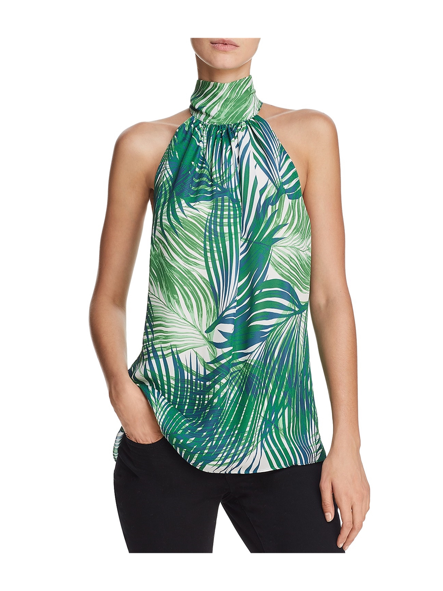 Ramy Brook Womens Printed Sleeveless Blouse Top