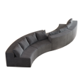 thumbnail image 4 of Corduroy curved sectional sofa with 8 pillows,Curved Symmetrical Modular Semi Circular Sofa Sectional for bedroom, living room, office for leisure or nap, reading room, and lobby(four modules), 4 of 16