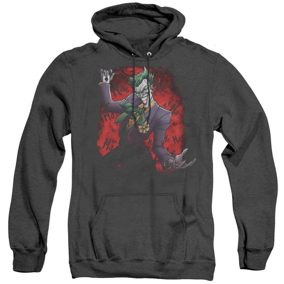Batman Jokers Ave Adult Heather Hoodie Sweatshirt Black