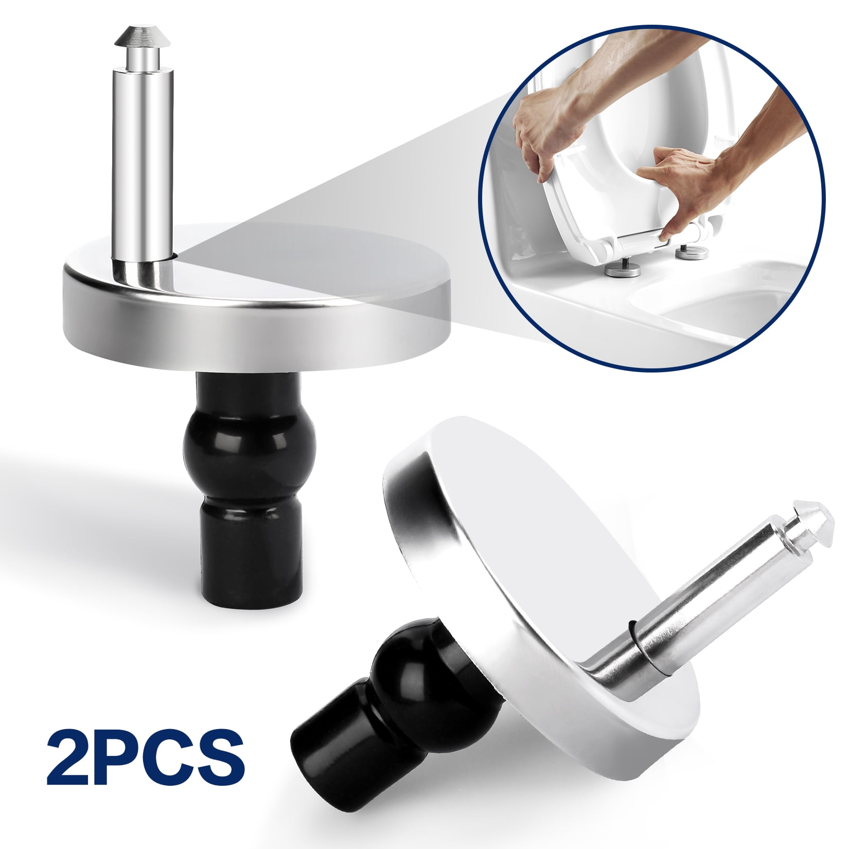 FLONOZZ Toilet Seat Hinges Fixings, 2 Pcs Toilet Seat Fittings Quick Release Fixings Hinges