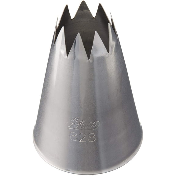 Ateco # 828 - Open Star Pastry Tip .63'' Opening Diameter- Stainless Steel