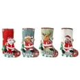 thumbnail image 6 of HCBY Christmas Stocking Set of 4 Character Designs Santa Snowman Cow Bear 12 Inch Lightweight Cloth for Fireplace Mantle Xmas Decor Holiday Sock Gift Bag, 6 of 6