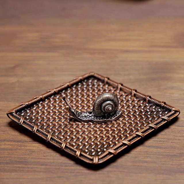 Adorno de Soporte Pequeño Perfecl Paisaje de Metal Cuadrado Marrón