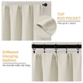 thumbnail image 5 of Chyhomenyc Natural Curtains 63 Inches Long, Light Filtering Thermal Insulated Energy Saving Neutral Solid Soft Privacy Rod Pocket Window Curtains for Living Room Bedroom, Each 40Wx63L Inch, 2 Panels, 5 of 8