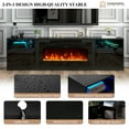 thumbnail image 6 of Easoger Fireplace TV Stand for TVs up to 90", 80" TV Stand with 36" Electric Fireplace, With 12 Color LED Lights Entertainment Center, Black, 6 of 8
