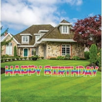 VictoryStore 18in KG Fidget Push Pop Print Happy Birthday Yard Letter Sign Set, Sensory Yard Letter Decor, 13 Piece Set 19676