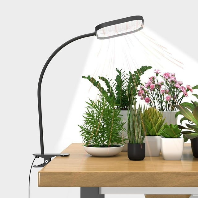 Lampes de Croissance pour Plantes d'Intérieur LED K à Spectre Complet Lampe de Plante LED avec Support Niveaux Réglables Lampe de Sol de Croissance H Minuterie &#;Hauteur Réglable avec °Goosenec