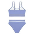thumbnail image 6 of SILVERCELL 9-16T Girls 2 Piece Summer Ribbed Swimsuits, Teens Girls' Striped Bikinis Bathing Suit Adjustable Straps Swimwear For Beach, Swimming Pool, Spring Break, 6 of 8