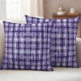 thumbnail image 4 of 2 Pack Outdoor Waterproof Throw Pillow Covers,Modern Purple Checkered Decorative Square Pillow Case Patio Pillowcases for Chair Couch Sofa 16x16in, 4 of 9