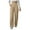 Khaki, variant on yueewhu Womens Wide Leg Work Pants Straight Elastic High Waisted Double Button Trousers Business Casual Pants with Pockets (Blue, S)