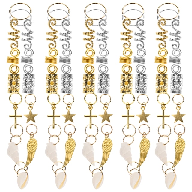 MasteelfCA 159 Pcs Bijoux pour Tresses Dreadlocks Manchettes Anneaux Breloques Accessoires pour Dreadlocks
