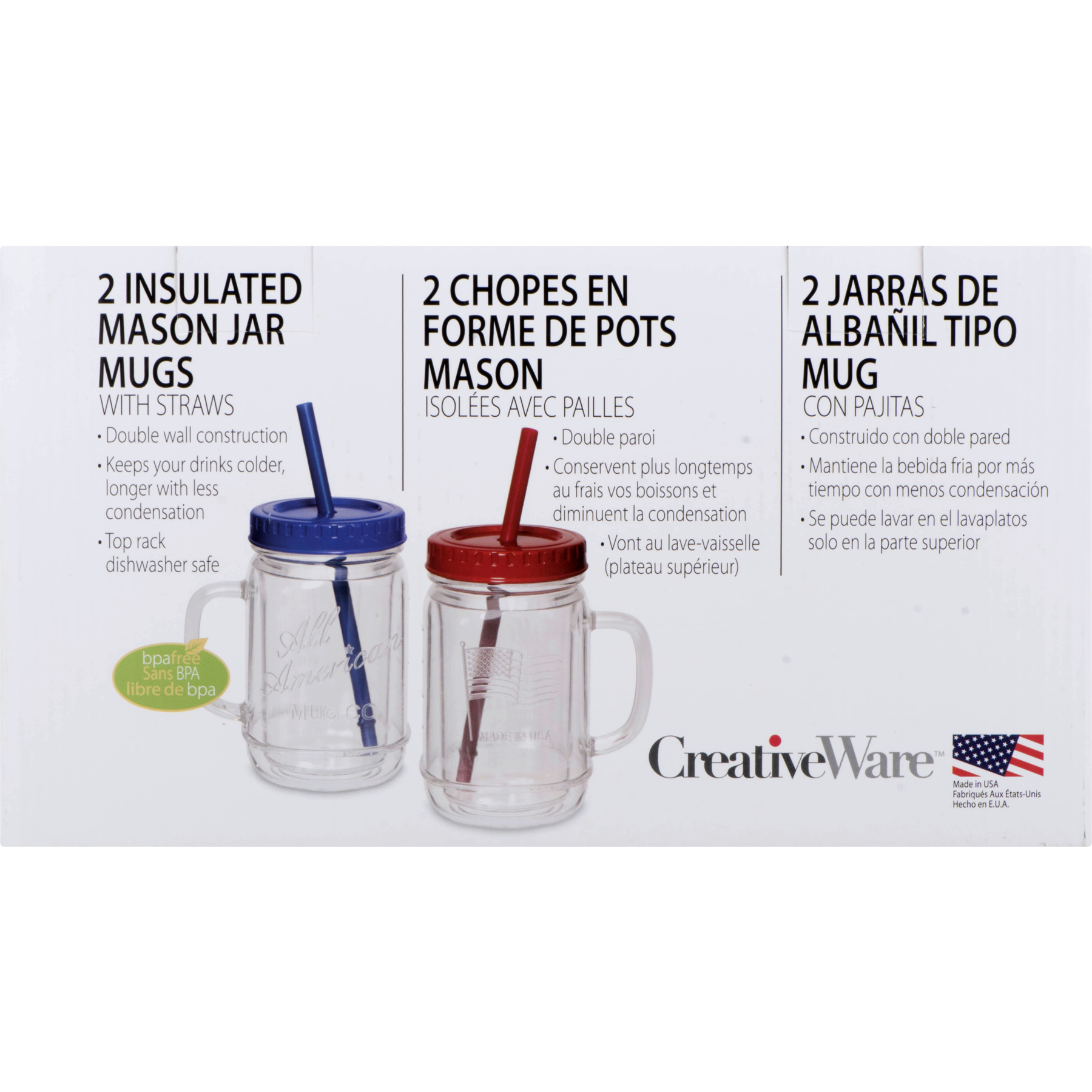 Darware Skull Mason Jar Mugs (Set of 4); Clear 12oz Glasses with Reusable  Straws – Kurated Korner