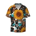 thumbnail image 5 of Daiia Vintage Sunflowes Men's Linen Shirts Short Sleeve Casual Shirts Button Down Shirt for Men Beach Summer Wedding Shirt-, 5 of 6